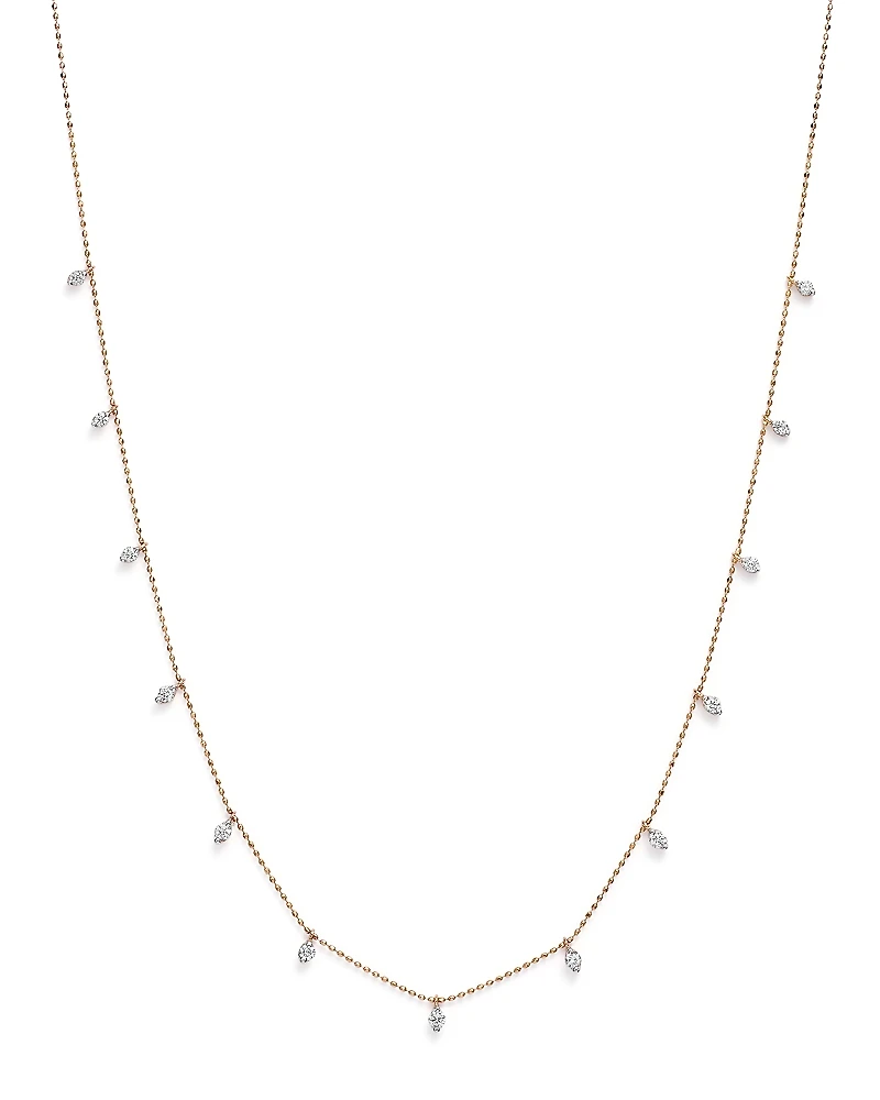 Bloomingdale's Fine Collection Diamond Station Droplet Necklace