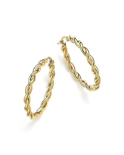 Bloomingdale's Fine Collection Round Twisted Hoop Earrings