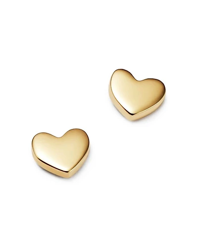 Heart Stud Earrings in 14K Yellow Gold - Exclusive