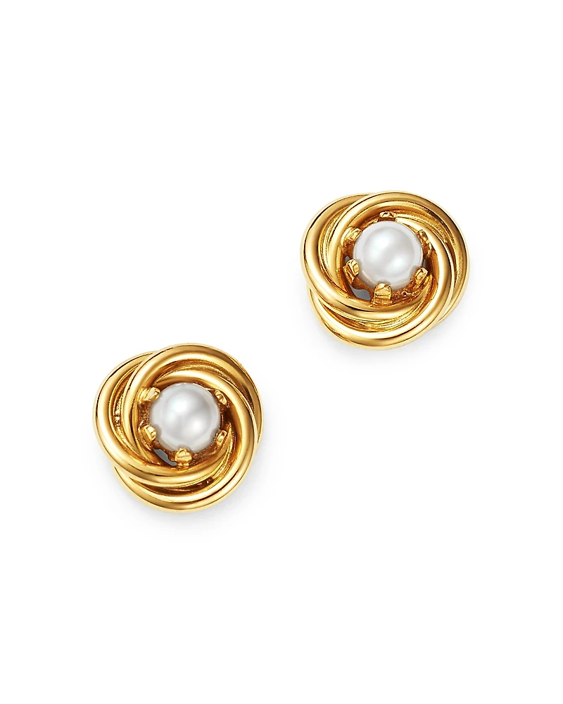 Bloomingdale's Fine Collection Cultured Freshwater Pearl Knot Earrings