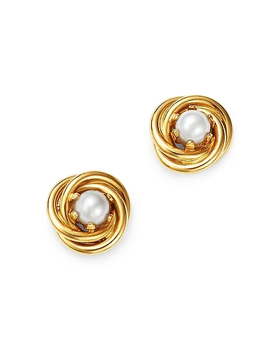 Bloomingdale's Fine Collection Cultured Freshwater Pearl Knot Earrings