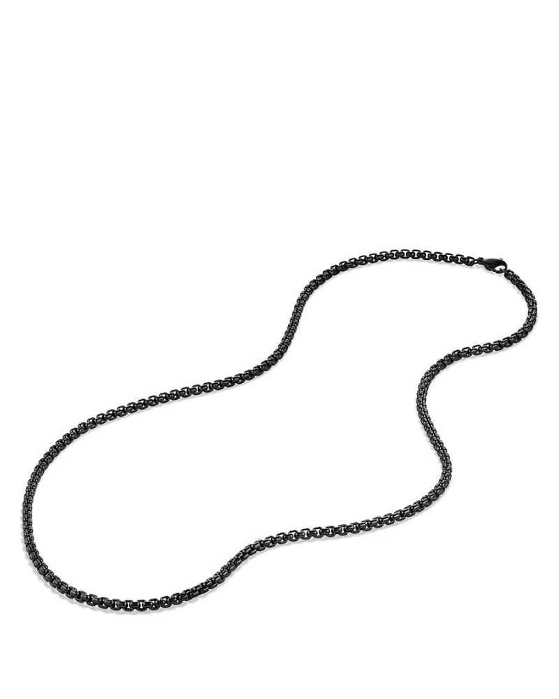 Men's Box Chain Necklace Darkened Stainless Steel, 4mm