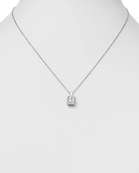 Diamond Cluster Pendant Necklace in 14K White Gold, 0.50 tcw