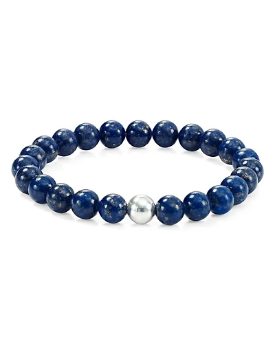 Sterling Silver & Stone Beaded Stretch Bracelet - Exclusive