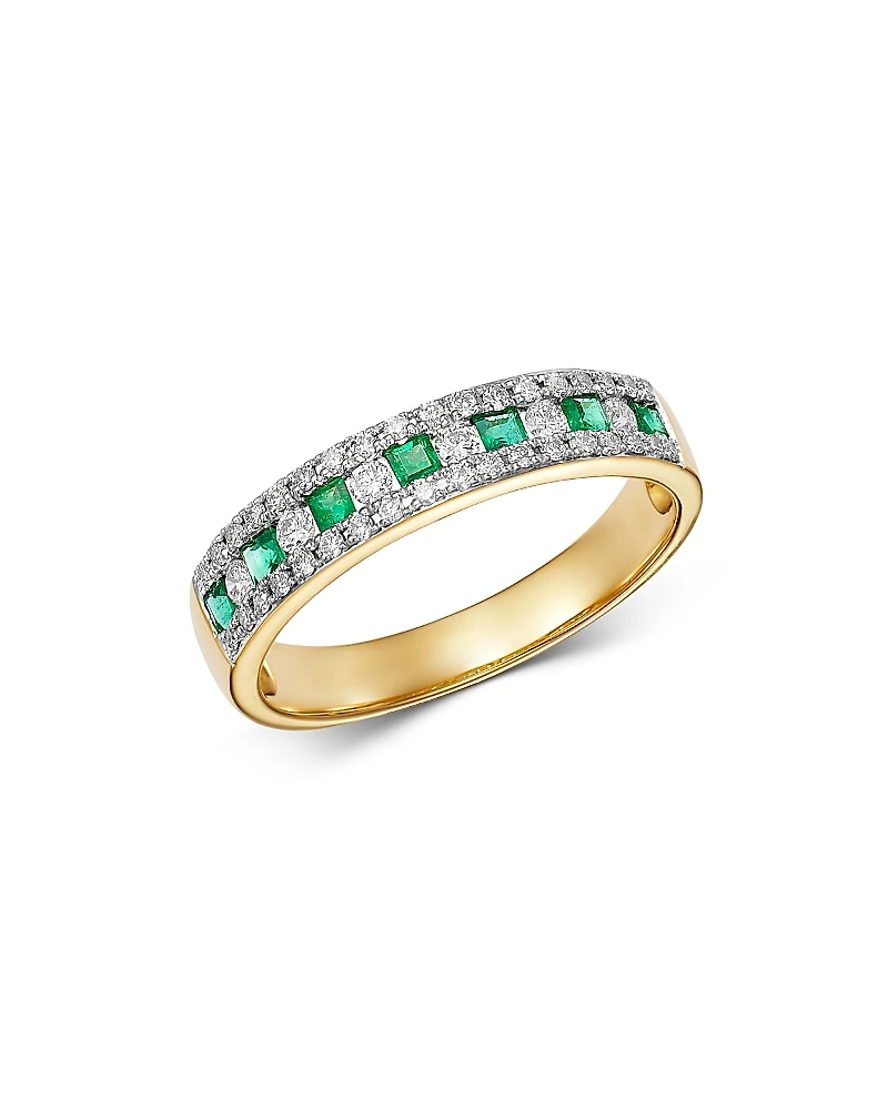 Bloomingdale's Fine Collection Emerald & Diamond Single Band Ring