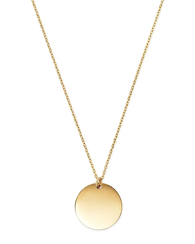 Moon & Meadow 14K Yellow Gold Disc Pendant Necklace, 17 - Exclusive