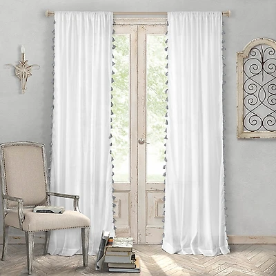 Elrene Home Fashions Bianca Tassel Curtain Panel