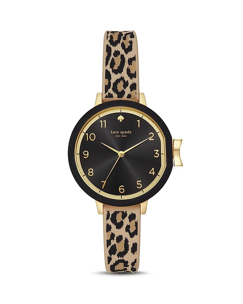 kate spade new york Park Row Leopard Print Watch 34mm