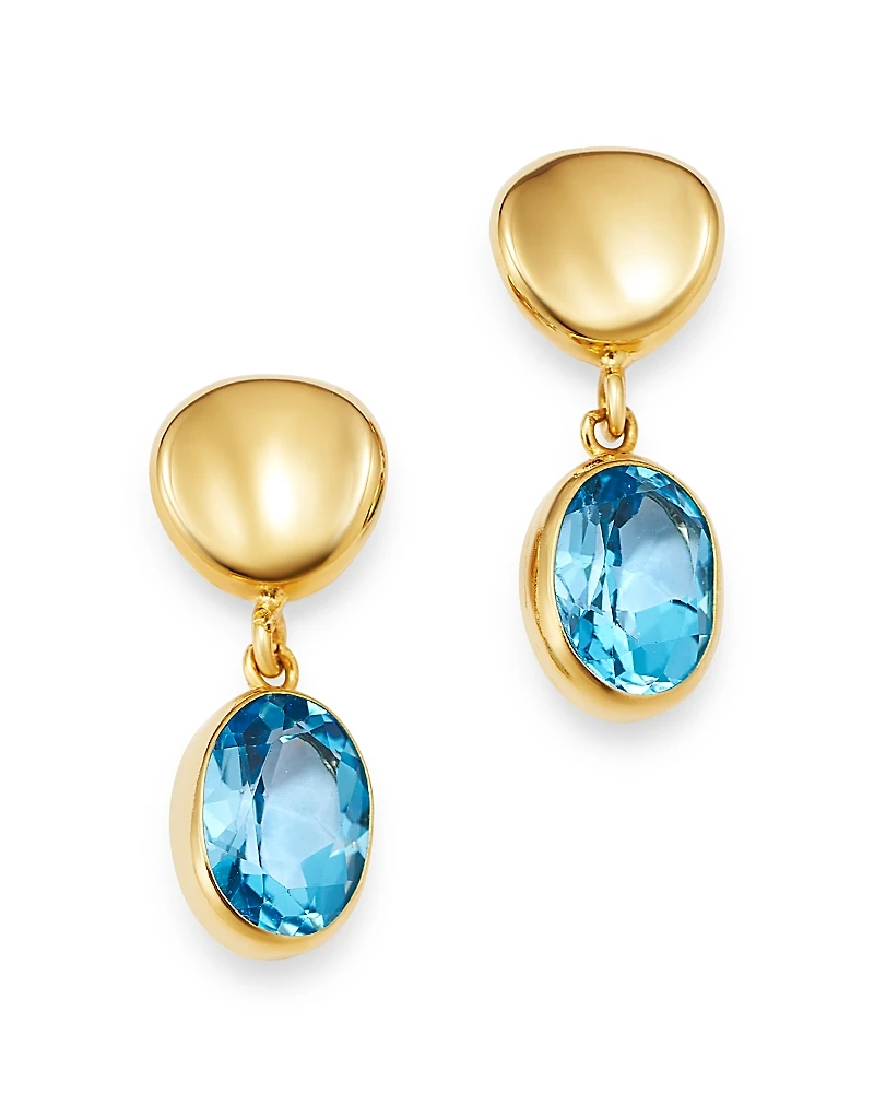 Bloomingdale's Fine Collection Blue Topaz Oval Drop Earrings