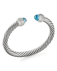David Yurman Cable Bracelet with Blue Topaz & Diamonds