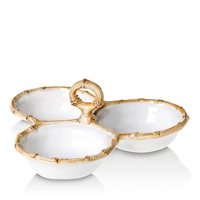 Classic Bamboo Natural Cocktail Triple Server