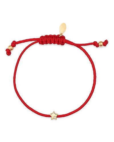 Zoe Lev 14K Yellow Gold Red Star Fortune Diamond Bracelet