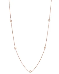 Roberto Coin 18K Rose Gold Diamond by the Inch Station Necklace, 16-18