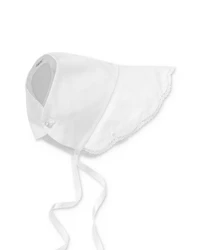 Girls' Scalloped Christening Gown & Bonnet Set - Baby