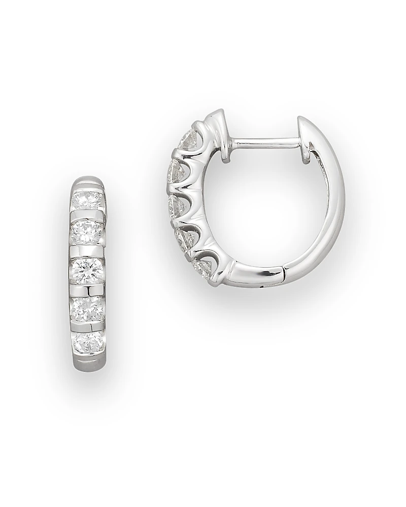 Diamond Hoop Earrings 14K Gold, 0.50 tcw