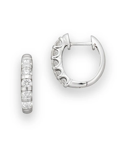 Diamond Hoop Earrings 14K Gold, 0.50 tcw