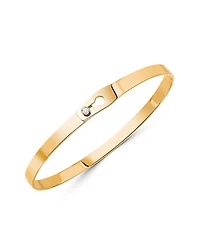 18K Yellow Gold Serrure Bangle Bracelet with Diamonds