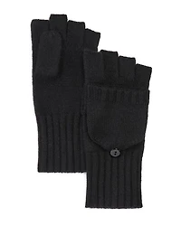 Ribbed Knit Cashmere Pop Top Mittens - Exclusive