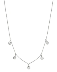 Roberto Coin 18K White Gold Diamonds By The Inch Dangling Droplet Necklace, 18