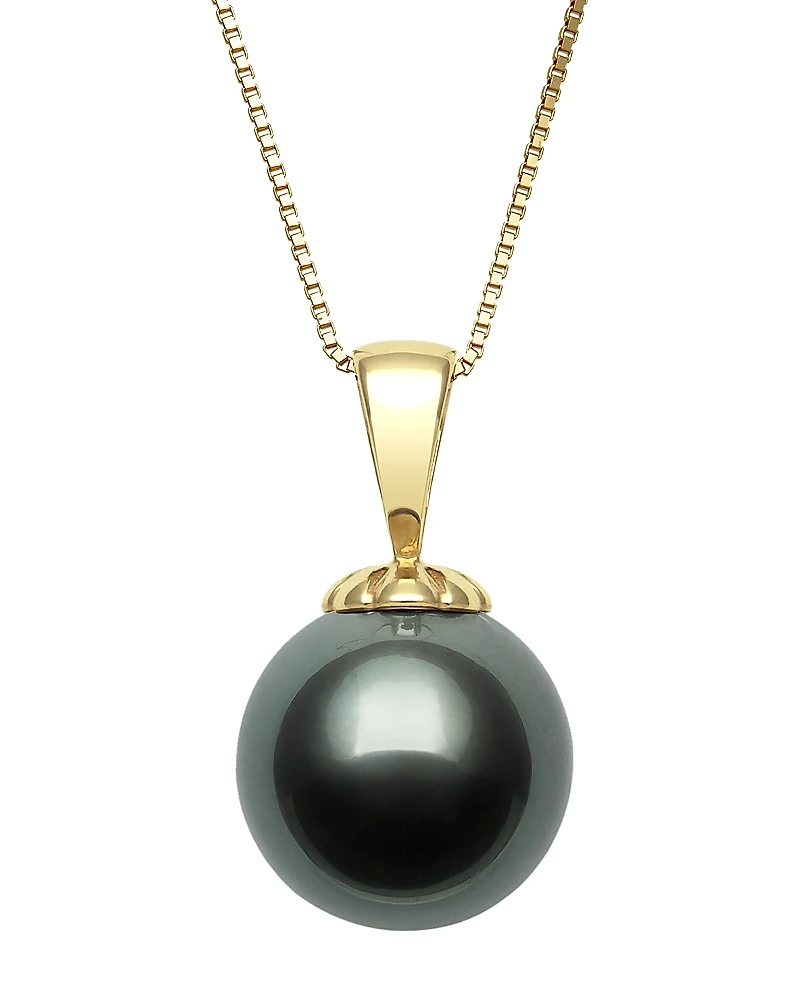 Bloomingdale's Fine Collection Tahitian Black Cultured Pearl Pendant Necklace