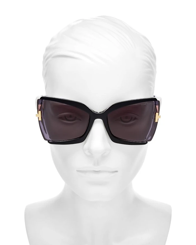 Gia Butterfly Sunglasses, 63mm