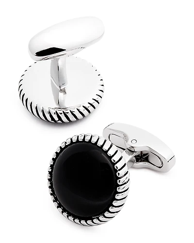 Link Up Onyx Round Cufflinks