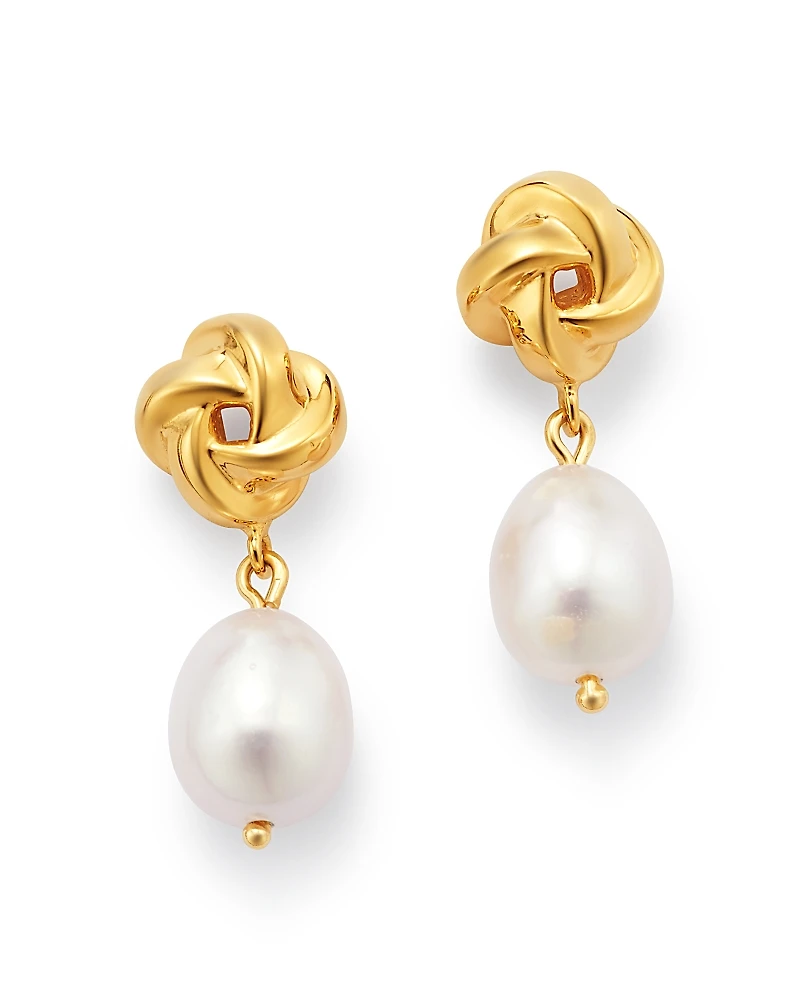 Bloomingdale's Fine Collection Cultured Freshwater Pearl Love Knot Drop Earrings