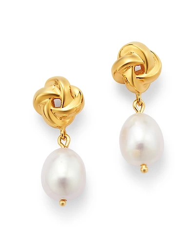 Bloomingdale's Fine Collection Cultured Freshwater Pearl Love Knot Drop Earrings