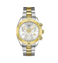 Tissot Pr 100 Sport Chic Two-Tone Link Bracelet Chronograph, 38mm