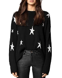 Zadig & Voltaire Markus Star Printed Cashmere Sweater