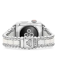 White Ceramic Smart Caviar Apple™ Watch Band, 38mm-42mm
