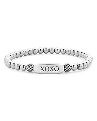 Lagos Sterling Silver Signature Caviar Xoxo Station Bracelet