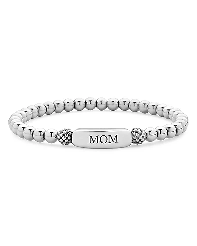 Lagos Sterling Silver Signature Caviar Mom Station Bracelet