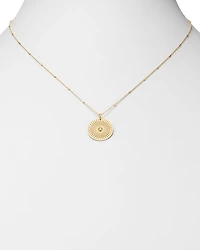 14K Yellow Gold & Diamond Sunbeam Medallion Pendant Necklace, 18"