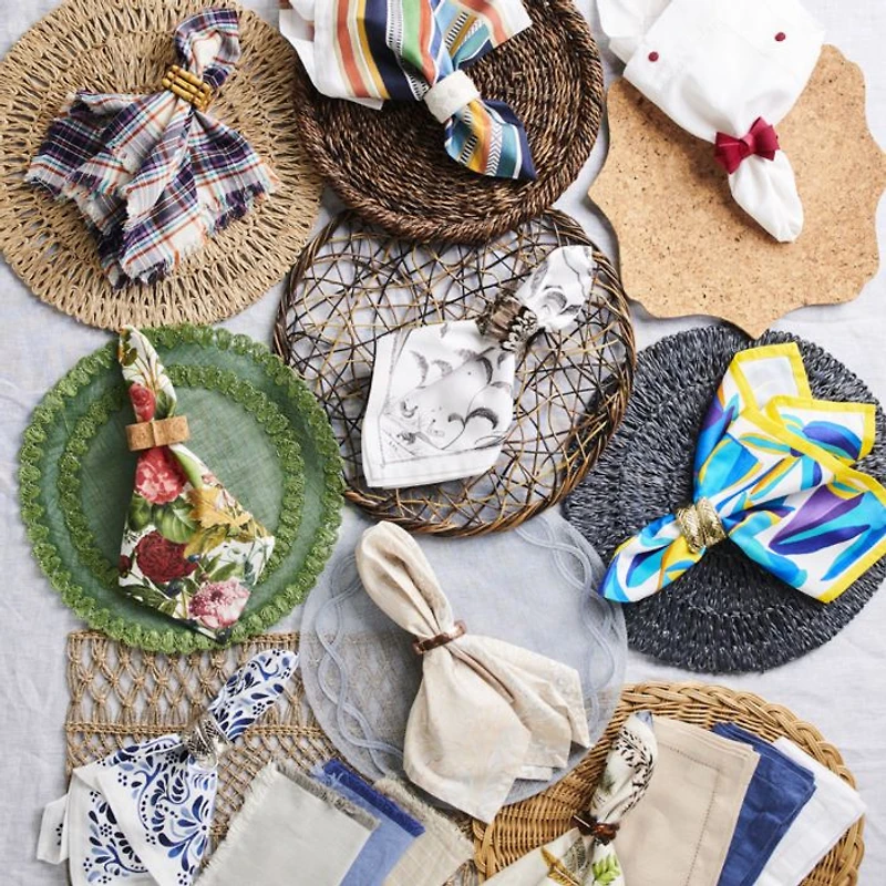 Field of Flowers White Napkin