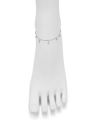 Diamond Bezel Droplet Ankle Bracelet in 14K Gold