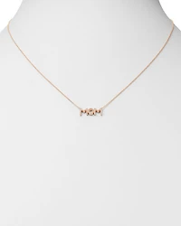 Diamond Mom Pendant Necklace in 14K Rose Gold, 0.08 tcw