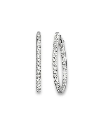 Inside-Out Diamond Hoop Earrings in 14K White Gold, 0.50 tcw
