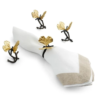 Butterfly Ginkgo Napkin Ring Set