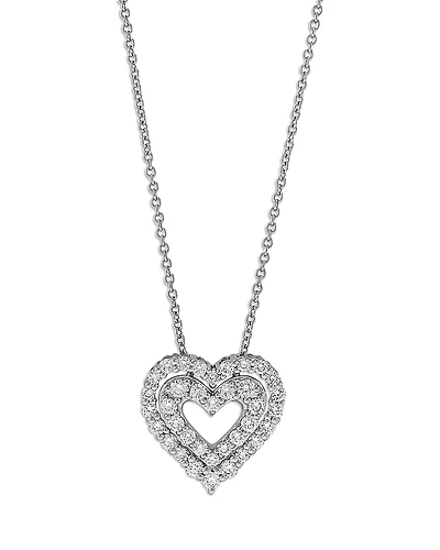 Bloomingdale's Fine Collection Diamond Double Heart Pendant Necklace