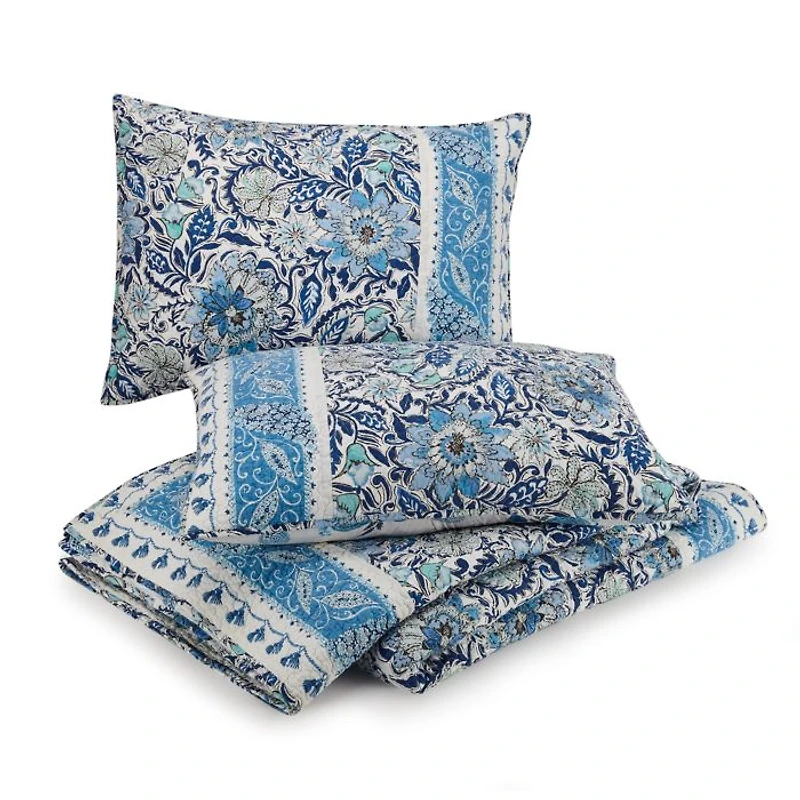 Bisou Floral Cotton Quilt Set, King
