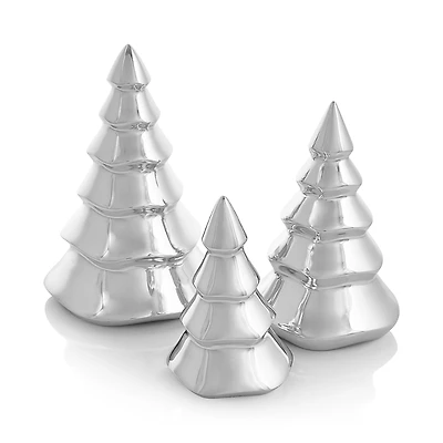 Nambe Mini Christmas Trees, Set of 3