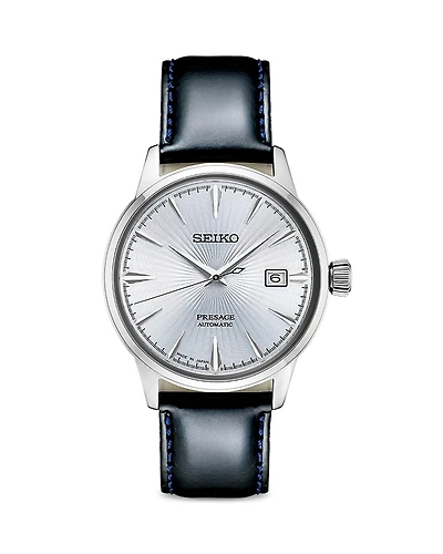 Seiko Presage Watch with Leather Strap, 40.5mm