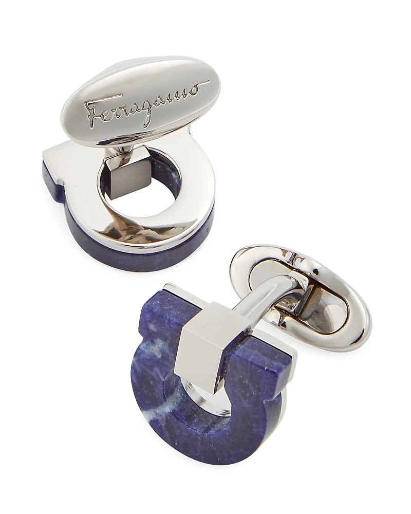 Salvatore Ferragamo Men's Limestone Gancini Cuff Links