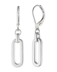 Oval Link Drop Earrings in Sterling Silver