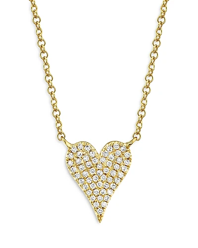 Moon & Meadow 14K Yellow Gold Diamond Heart Pendant Necklace, 18 - Exclusive