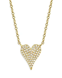 Moon & Meadow 14K Yellow Gold Diamond Heart Pendant Necklace, 18 - Exclusive