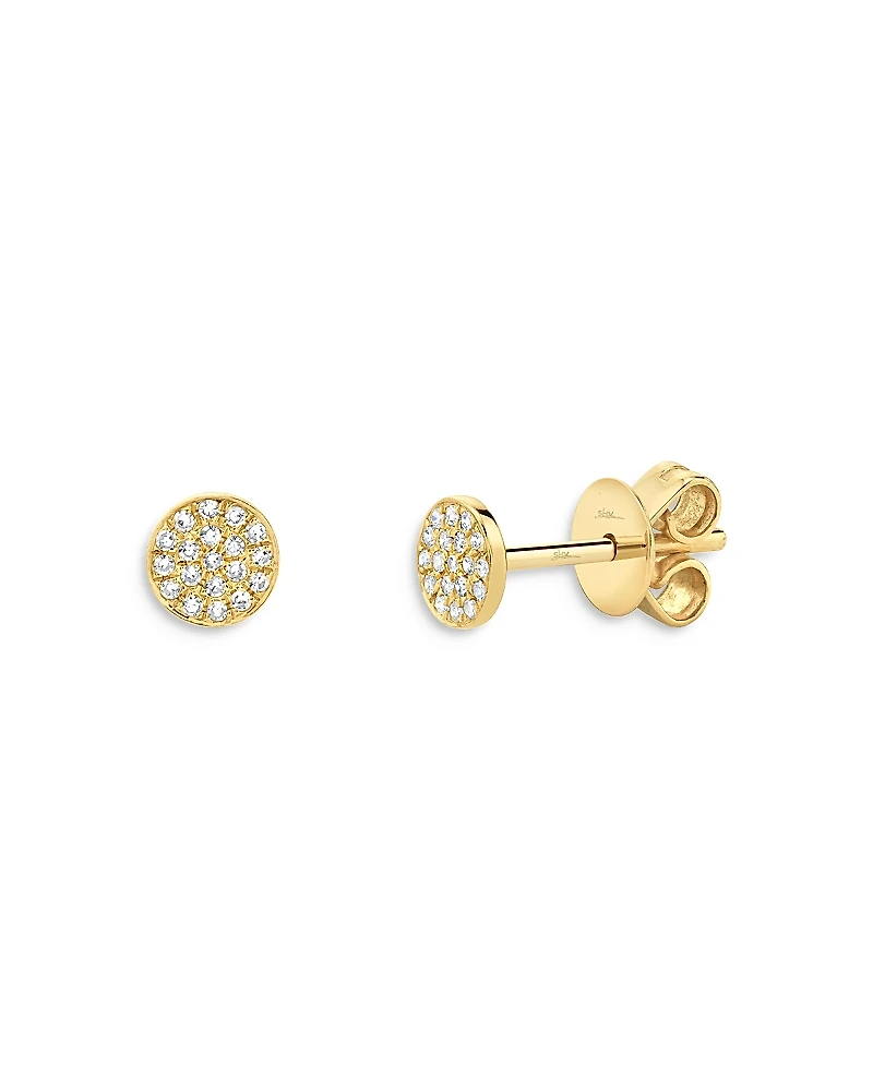 Moon & Meadow 14K Yellow Gold Diamond Circle Stud Earrings - Exclusive