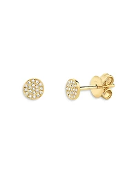 Moon & Meadow 14K Yellow Gold Diamond Circle Stud Earrings - Exclusive