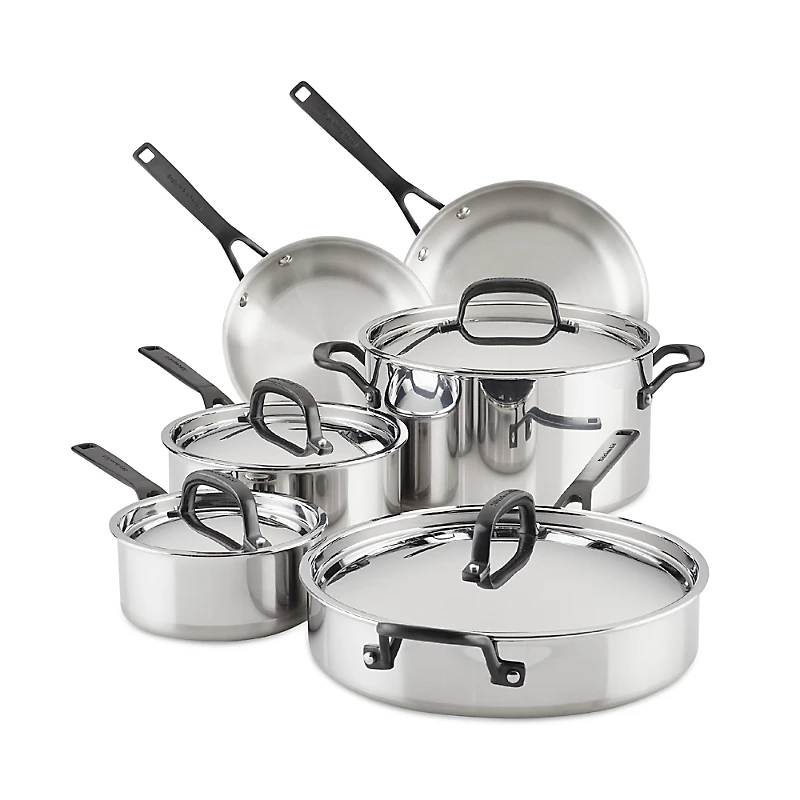 KitchenAid 5-Ply Clad Stainless Steel 10-Piece Cookware Set
